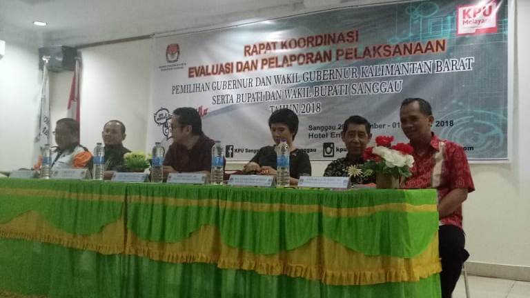 Rapat Koordinasi Evaluasi dan Pelaporan Pelaksanaan Pilgub Kalbar dan Pilbup Sanggau Tahun 2018
