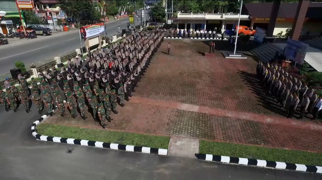 TNI-Polri Gelar Apel Pergeseran Pasukan Pengamanan TPS di Kab Sanggau