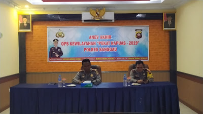 Kapolres Sanggu Pimpin Anev Akhir Ops Pekat 2019