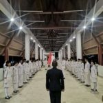 Pasukan pengibar bendera (paskibra) Merah Putih HUT RI ke 74 Kecamatan Tayan Hilir, Kabupaten Sanggau