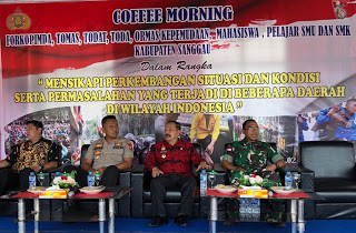 Polres Sanggau Gelar Coffee Morning Dalam Rangka Menyikapi situasi Kamtibmas Nasional