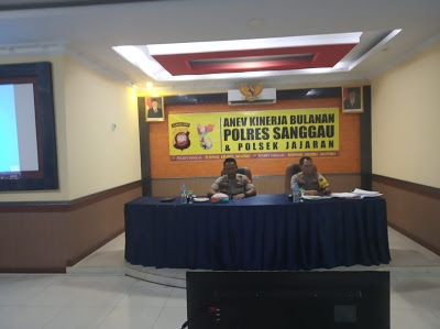 Kapolres Sanggau Pimpin Pelaksanaan Anev Bulanan di Polres Sanggau