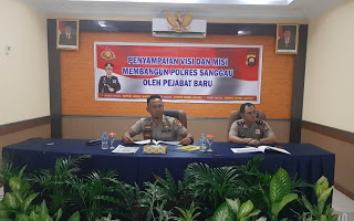 Penyampian Visi dan Misi para Pejabat Baru di Lingkungan Polres Sanggau