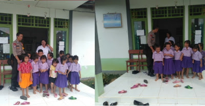 Bhabiinkamtibmas Menyampaikan Agar Anak Paud Menjaga Kebersihan di lingkungan Sekolah