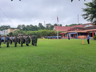 Satu Pleton Sat Samapta Polres Sanggau Mengikuti Apel Hut Korpri Ke - 48.
