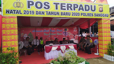 Kapolres Sanggau Cek Pos Terpadu Natal 2019 dan Tahun Baru 2020