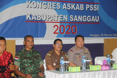 Kapolres Sanggau Hadiri Kongres ASKAB PSSI Kabupaten Sanggau Tahun 2020