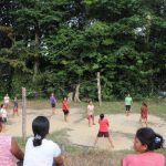 Personel Satgas TMMD Kodim Sanggau Galakkan Olahraga Bersama Warga Dusun Jonti