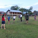 Warga dan prajurit TMMD olahraga bersama