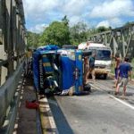 Truk Tangki Alami Kecelakaan Tunggal di Jembatan Dusun Binjai