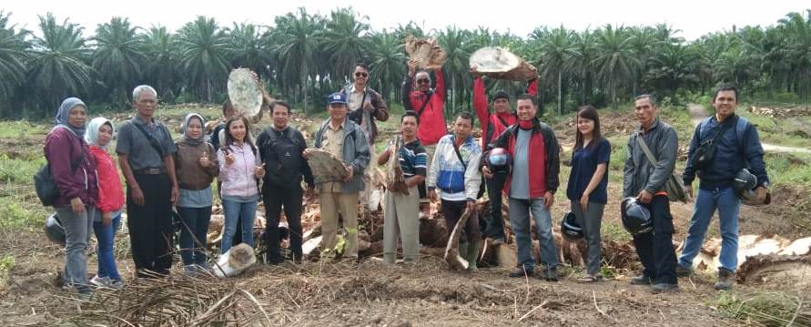 Disbunnak Sanggau Lakukan Peninjauan Lokasi Tumbang Chipping di KUD Sawit Trija Desa Kelompu