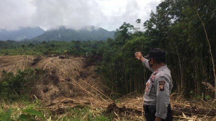 Polsek Entikong Polres Sanggau Cek 1,5 Hektare Lahan Siap Dibakar