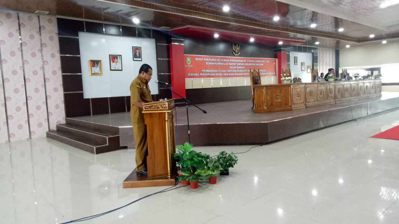 Soal Raperda Usulan Eksekutif, Begini Penjelasannya Dalam Rapat Paripurna DPRD Sanggau