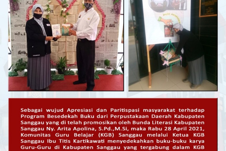 Program sedekah buku oleh Perpustakaan Daerah Kabupaten Sanggau di Apresiasi Baik Oleh Masyarakat