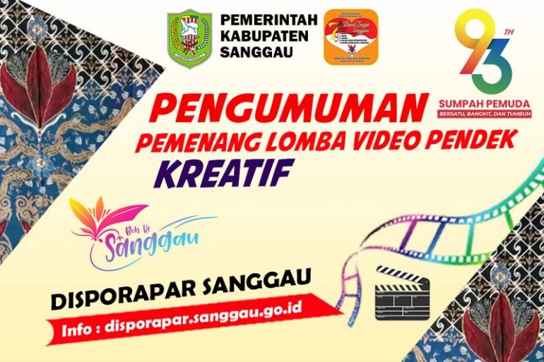 Pengumuman Pemenang Lomba Video Pendek Kreatif - DISPORAPAR Sanggau