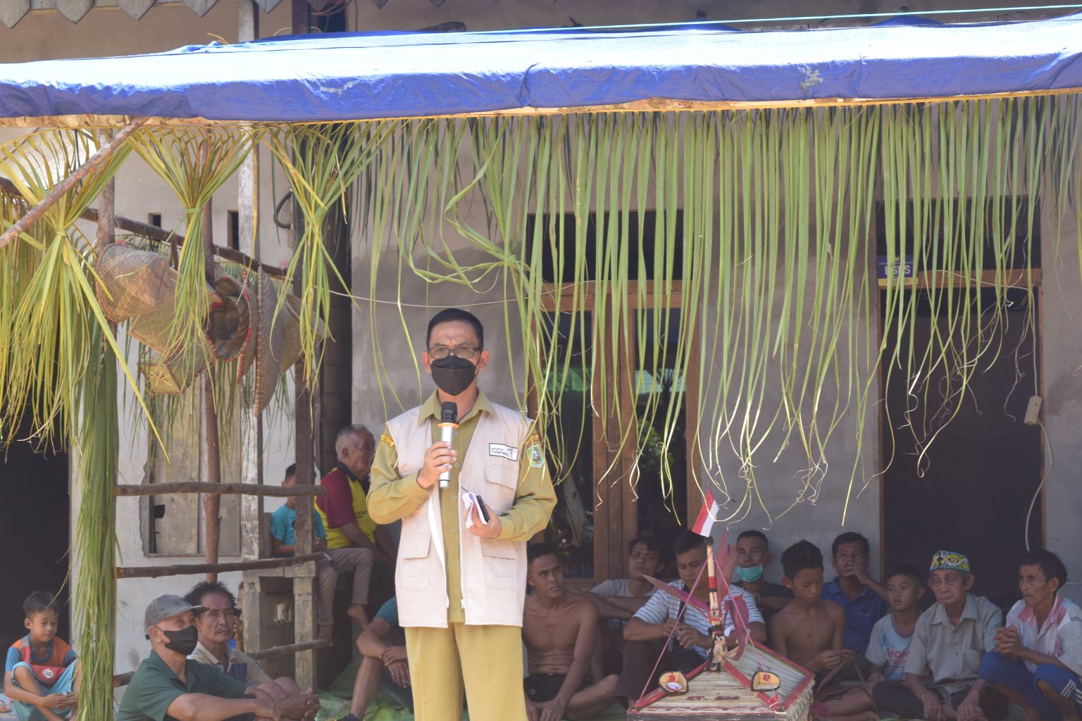 Kepala Dinas Pemuda, Olahraga dan Pariwisata Kab. Sanggau menghadiri kegiatan Nyeser Topeng Ujup Taba Pon’t pada Tanggal 28 Maret 2022