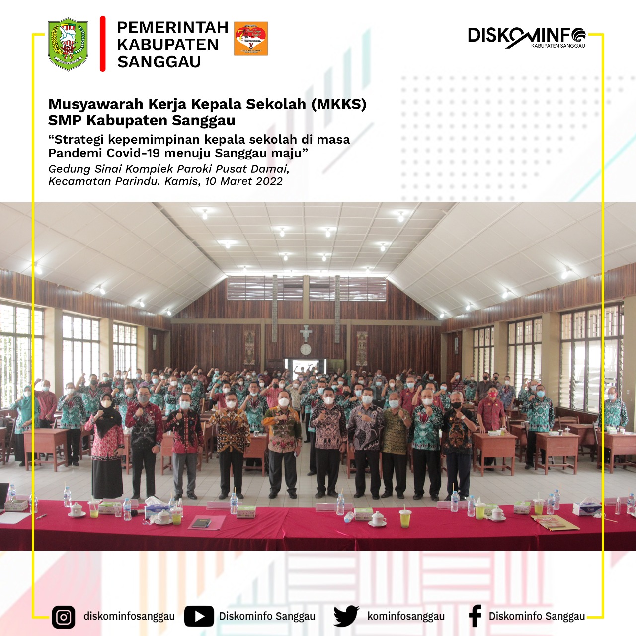Pertemuan Perdana Musyawarah Kerja Kepala Sekolah (MKKS) SMP Se-Kabupaten Sanggau Tahun 2022