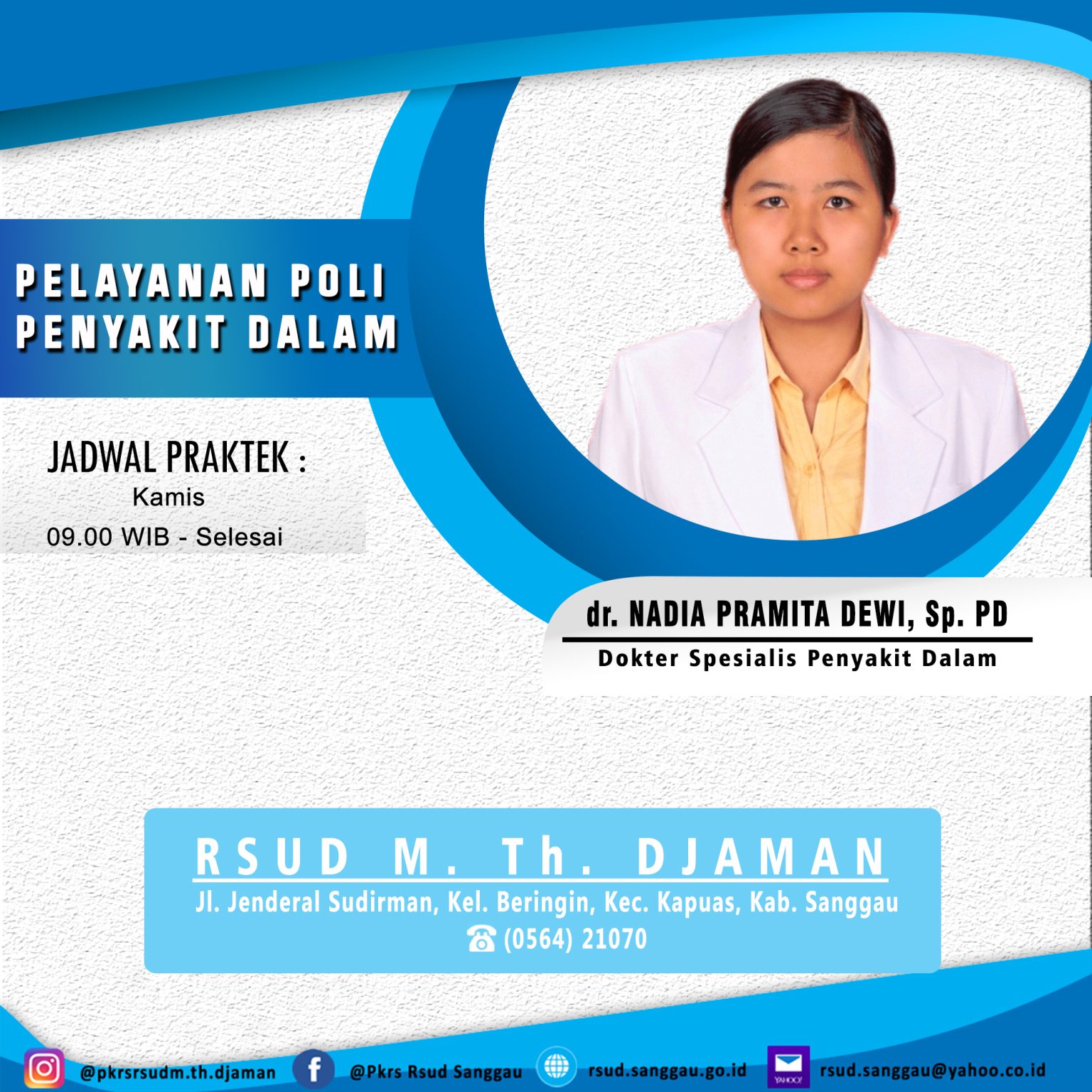 Penambahan Dokter Spesialis di Poli Penyakit Dalam RSUD M. Th. Djaman Kabupaten Sanggau Penambahan Dokter Spesialis di Poli Penyakit Dalam RSUD M. Th. Djaman Kabupaten Sanggau