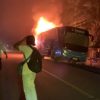 Bus Damri Rute Putussibau - Pontianak Hangus Terbakar di Sanggau