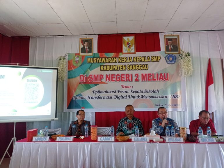 Musyawarah Kerja Kepala Sekolah (MKKS) Jenjang SMP Se-Kabupaten Di SMP Negeri 2 Meliau, 25 April 2024 – DISDIKBUD