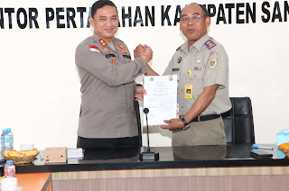 Penandatanganan Perjanjian Kerja Sama Kantor Pertanahan Kabupaten Sanggau dengan Polres Sanggau