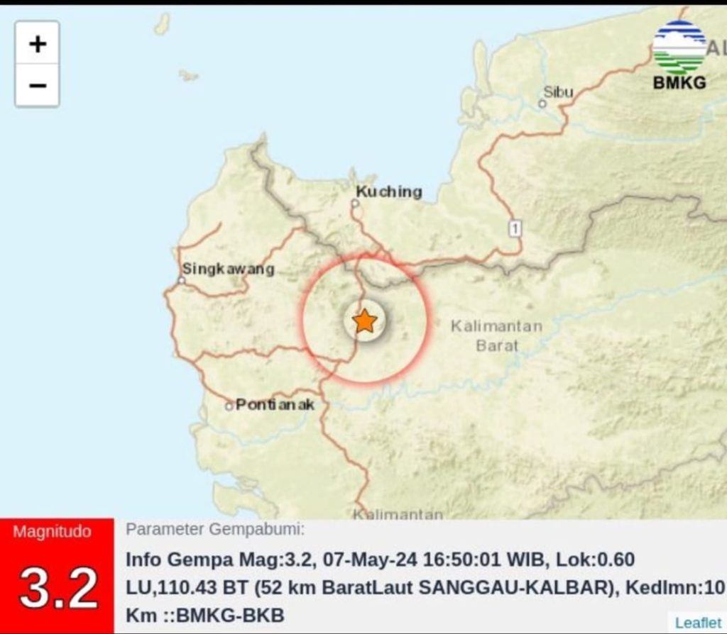 Gempa Mag 3,2 Guncang Sanggau, Ini Lokasi yang Dilaporkan Terkena Guncangan Ringan