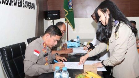 Kantor Pertanahan Kabupaten Sanggau dan Polres Sanggau Lakukan Penandatanganan Perjanjian Kerja Sama