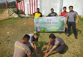 Polsek Batang Tarang Gelar Bhakti Sosial Penanaman Pohon dalam Rangka Hari Bhayangkara ke-78