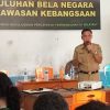 Kaban Kesbangpol Sanggau memberikan Penyuluhan Bela Negara Dan Wawasan Kebangsan pada kegiatan non Fisik TMMD regtas ke 120 Kodim 1204 sanggau TA 2024 di Dusun Selabe Kec.Beduai