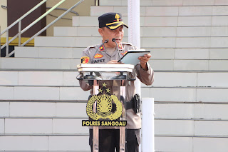 Wakapolres Sanggau Pimpin Apel Gelar Pasukan Operasi Kepolisian Kewilayahan Patuh Kapuas Tahun 2024
