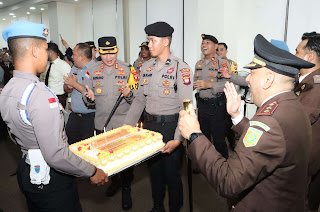 Kapolres Sanggau Hadiri Kegiatan Perayaan Hari Bhakti Adhyaksa Ke 64 Kejaksaan Negeri Sanggau