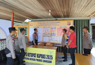 Pengecekan Kesiapan Pos Pam Ops Ketupat Kapuas 2025 di Kecamatan Beduai, Polres Sanggau Pastikan Pengamanan Optimal