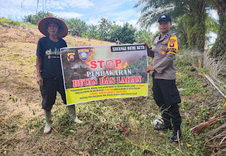 Polsek Meliau Gencarkan Sosialisasi dan Himbauan Cegah Karhutla di Kecamatan Meliau