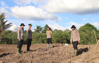 Polres Sanggau Tinjau Kesiapan Lahan 1 Hektare untuk Penanaman Jagung Hibrida di Entikong