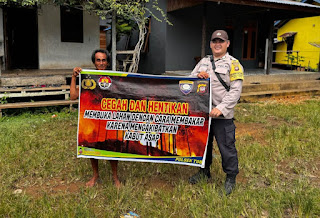 Polsek Toba Bangun Kesadaran Warga Lewat Sosialisasi Karhutla di Kecamatan Toba