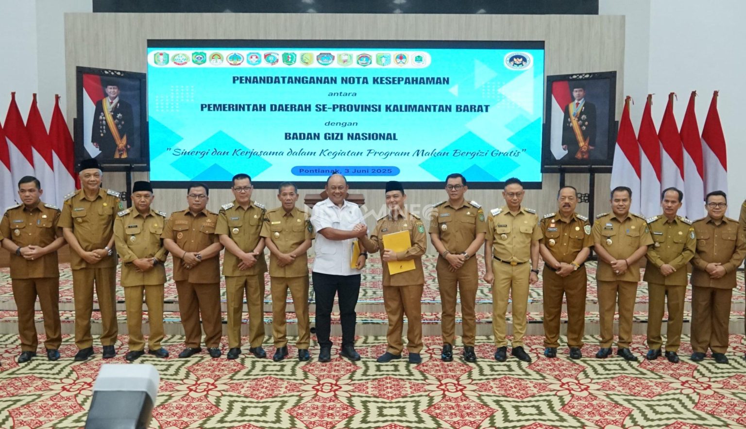 Bupati Sanggau Teken Nota Kesepahaman Program Makan Bergizi Gratis Bersama Badan Gizi Nasional