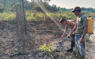 Cegah Karhutla, Polsek Beduai Lakukan Verifikasi 10 Titik Hotspot