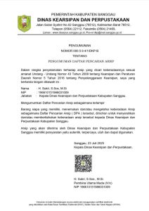 Pengumuman Daftar Pencarian Arsip – Dinas Kerasipan dan Perpustakaan