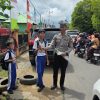 Satlantas Polres Sanggau Tebar Semangat Merah Putih Jelang HUT ke-80 RI