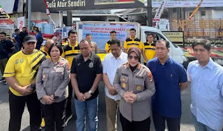 Polda Lampung bersama Perum Bulog Kanwil Lampung Jual Beras sebanyak 2,2 Ton