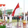 Bupati Sanggau Pimpin Upacara Penurunan Bendera HUT ke-80 RI Tahun 2025