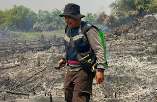 Polsek Tayan Hulu Lakukan Ground Check Titik Hotspot Karhutla, Api Sudah Padam