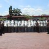 Perkuat Disiplin dan Respons Cepat, Polres Sanggau Gelar Latihan Pleton Kerangka Dalmas Hadapi Potensi Gangguan Kamtibmas