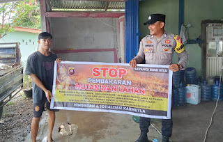 Cegah Karhutla, Polsek Beduai Gencarkan Patroli dan Sosialisasi Larangan Pembakaran Hutan dan Lahan Cegah Karhutla, Polsek Beduai Gencarkan Patroli dan Sosialisasi Larangan Pembakaran Hutan dan Lahan